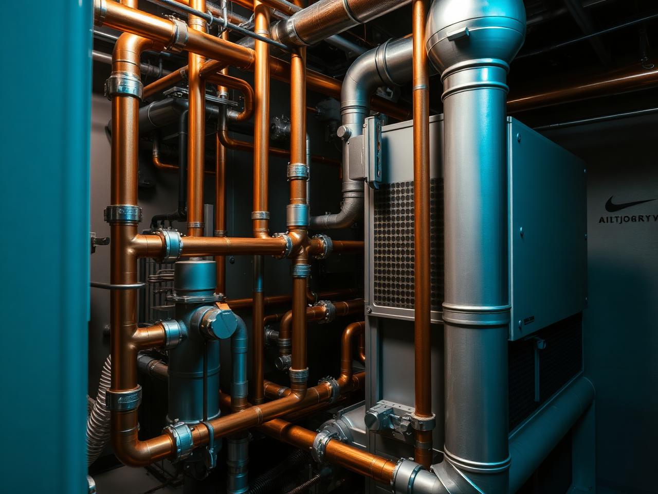 Chiller & HVAC line connections.